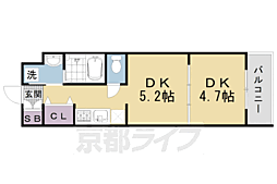 ファステート京都西KIWAMI 1DKの間取図画像