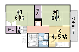 レーヴ・ボワB 2DKの間取図画像