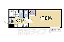 アークリード五条堀川 1Kの間取図画像