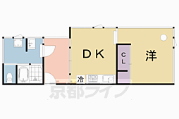 京都グリーンフィールド桂坂 1DKの間取図画像