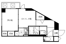 コスモST河原町 1DKの間取図画像