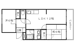シャルム醍醐 2LDKの間取図画像