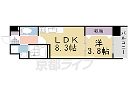雅長岡天神 1LDKの間取図画像