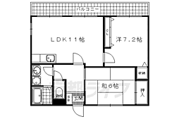 レイティ3 2LDKの間取図画像