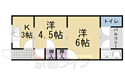 メゾンフルール 2Kの間取図画像