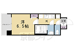 プレサンスTHEKYOTO新町通 1Kの間取図画像