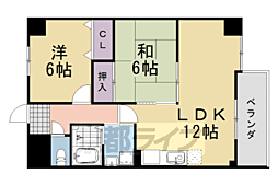 サントル西京 2LDKの間取図画像