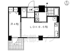 プリオーレ京都駅前 1LDKの間取図画像