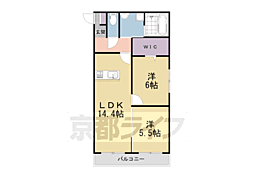 シャーメゾン一の穂 2LDKの間取図画像