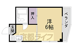 高辻ローズハイツ 1Kの間取図画像