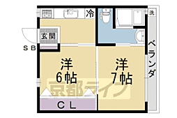 高徳マンション 2Kの間取図画像