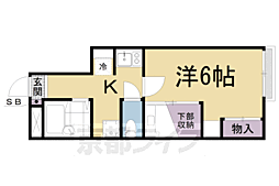 レオパレスプラティニ 1Kの間取図画像