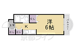 サンコート五條 1Kの間取図画像