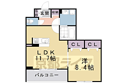 エアリーガーデン 1LDKの間取図画像