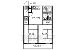 サンライブマンション 2DKの間取図画像