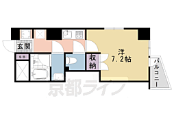 CQレジデンス京都御所西 1Kの間取図画像