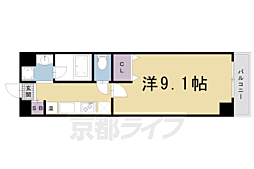 グランステージ京都四条 1Kの間取図画像