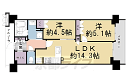 ジオ京都二条 2LDKの間取図画像