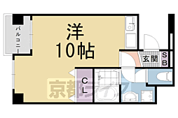 京都友禅文化会館 1Kの間取図画像