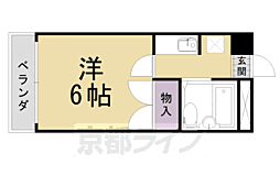 フレグランス東向日 1Kの間取図画像