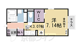 ボン・セジュール彩 1Kの間取図画像
