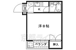 パティオフローラ 1Kの間取図画像