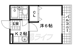 ベルメゾン2番館 1Kの間取図画像