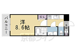 CREST TAPP京都太秦天神川dexII 1Kの間取図画像