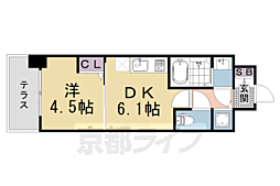 CREST TAPP京都太秦天神川dexII 1DKの間取図画像