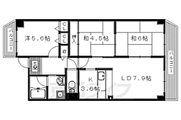ヴィラージュ樟葉 3LDKの間取図画像