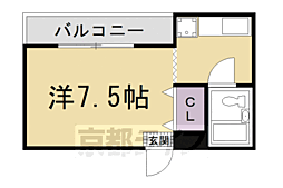 ヤングビレッジ嵯峨 1Kの間取図画像