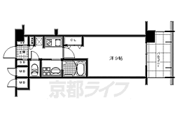 APEX京都御所西 1Kの間取図画像