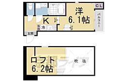 ハーモニーテラス醍醐新開2 1Kの間取図画像