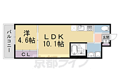 MONOCOMODOWEST 1LDKの間取図画像