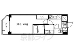 インベスト京都修学院 1Kの間取図画像