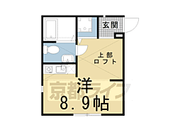 NEST冷泉町 ワンルームの間取図画像