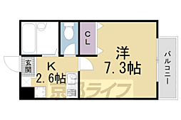 下堤谷口マンション 1Kの間取図画像