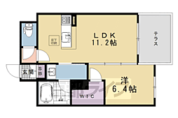 ヴィアソーレ竹田 1LDKの間取図画像
