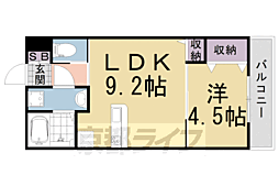 グリーンティエラ宇治 1LDKの間取図画像