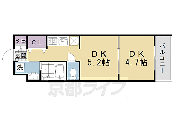 ファステート京都西ＫＩＷＡＭＩ 410｜京都府京都市右京区西京極橋詰町(賃貸マンション1DK・4階・30.06㎡)の写真 その2