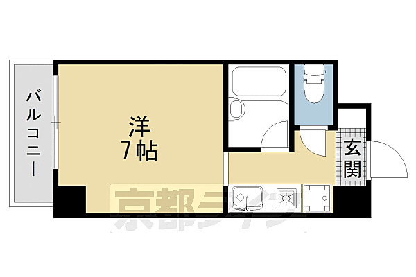 ハウゼ公園前 203｜京都府京都市中京区壬生御所ノ内町(賃貸マンション1K・2階・19.44㎡)の写真 その2