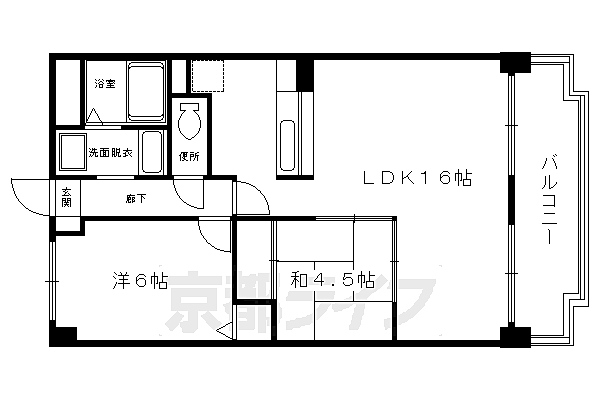 グランビュー葛野 402｜京都府京都市右京区西京極午塚町(賃貸マンション2LDK・4階・56.91㎡)の写真 その2