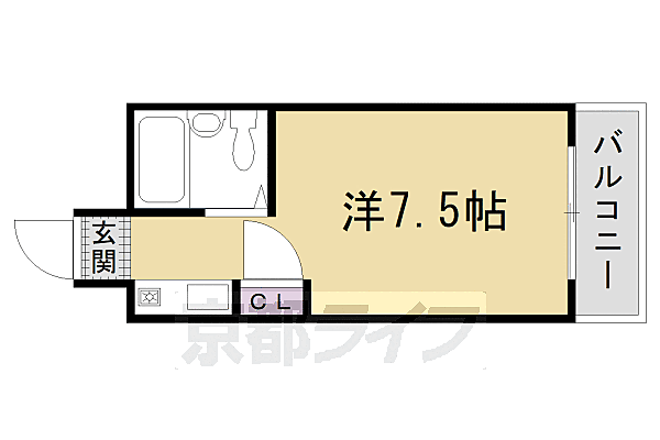 ベェルビュウ花園 303｜京都府京都市中京区西ノ京壺ノ内町(賃貸マンション1R・3階・18.00㎡)の写真 その2