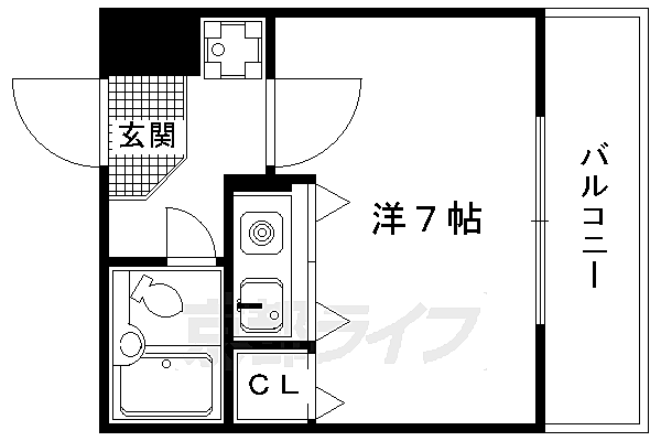 ロイヤルヒルズ鷹ヶ峯 208｜京都府京都市北区鷹峯黒門町(賃貸マンション1R・2階・20.00㎡)の写真 その2