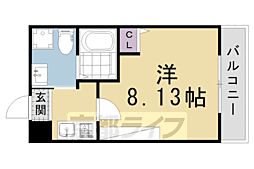 京都市営烏丸線 北山駅 徒歩9分の賃貸マンション 3階1Kの間取り