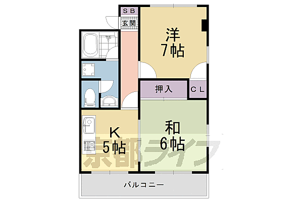 ロイヤルコーポ 214｜京都府京都市右京区西院高田町(賃貸マンション2DK・2階・46.08㎡)の写真 その2