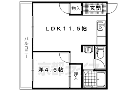 ハイツ京ノ道 06 ｜ 京都府京都市右京区太秦京ノ道町（賃貸マンション1LDK・1階・43.47㎡） その2