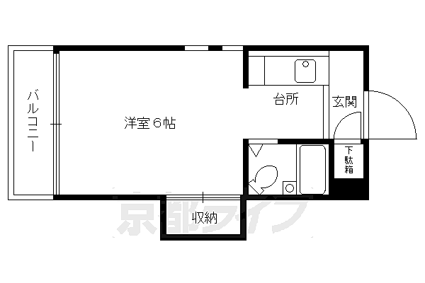 ジャルダン等持院 203｜京都府京都市北区等持院中町(賃貸マンション1K・2階・17.61㎡)の写真 その2