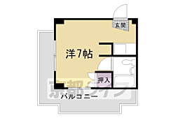 ヴィラ本間・1 1Kの間取図画像