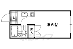アスクル西院南棟 1Kの間取図画像